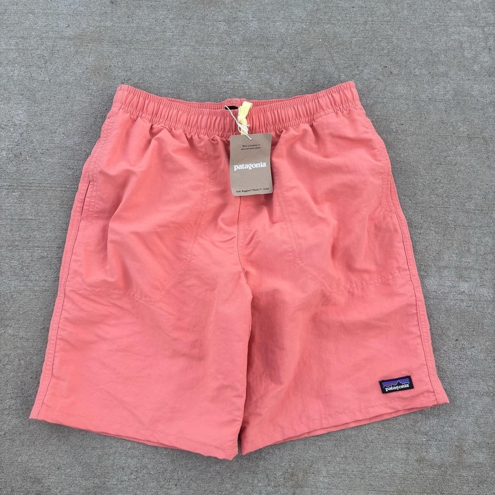 Patagonia Shorts Youth 14 Coho Coral Baggies 7" Lined Swim Trunks Water